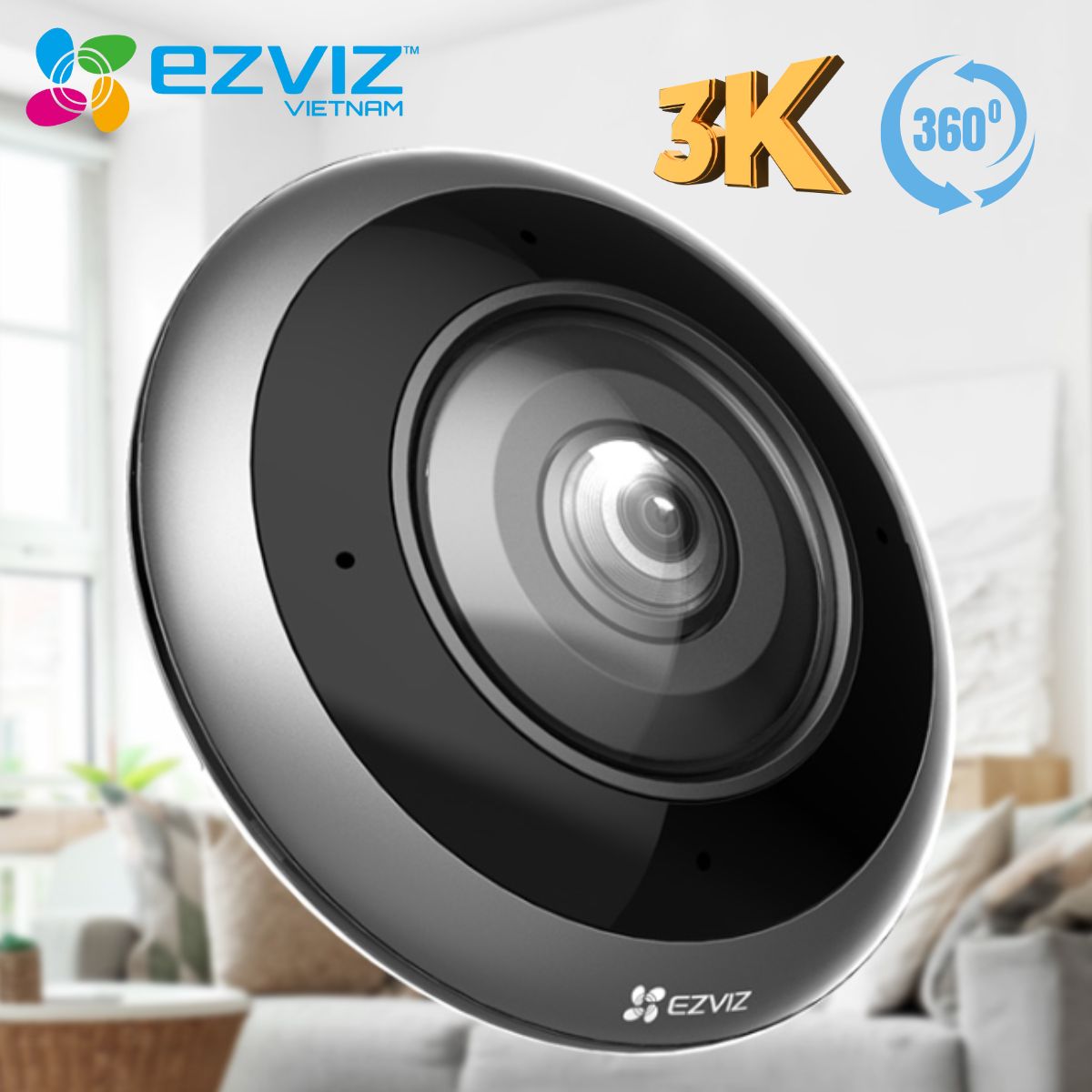 Camera Wifi mắt cá trong nhà EZVIZ E4P 3K (3K+)