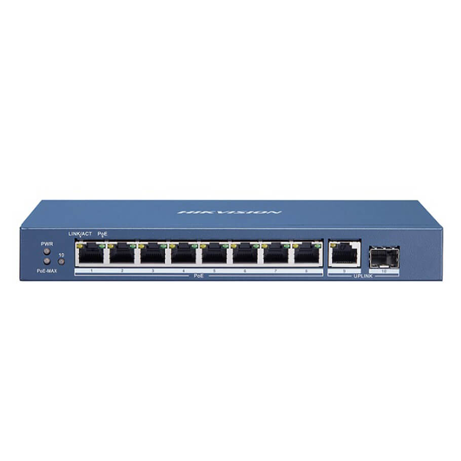 Switch GIGABIT 8 cổng PoE 1000M Hikvision DS-3E0510P-E/M