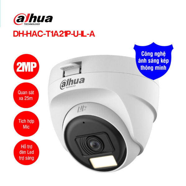 Camera HDCVI 2MP DAHUA DH-HAC-T1A21P-U-IL-A