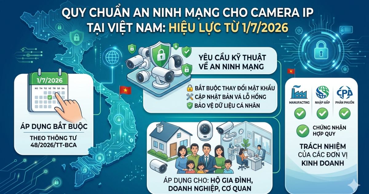 Quy chuẩn an ninh mạng cho camera IP tại Việt Nam: Hiệu lực từ 1/7/2026