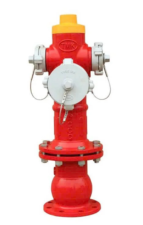 Trụ nước chữa cháy ngoài nhà Tomoken TMK-125-275-001 3 cửa (gồm đế) DN125 x 2DN75