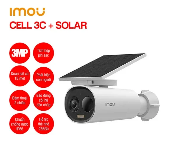Camera Wifi dùng pin IMOU CELL 3C 3MP kèm tấm Solar (IPC-K9DCP-3T0WE-V2)