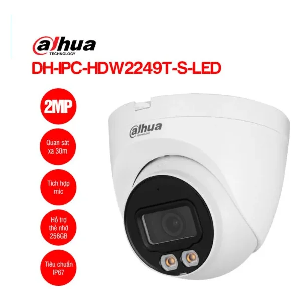 Camera IP 2MP Dome DAHUA DH-IPC-HDW2249T-S-LED