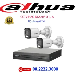 Lắp đặt bộ 2 camera Analog Dahua -  CCTV-HAC-B1A21P-U-IL-A