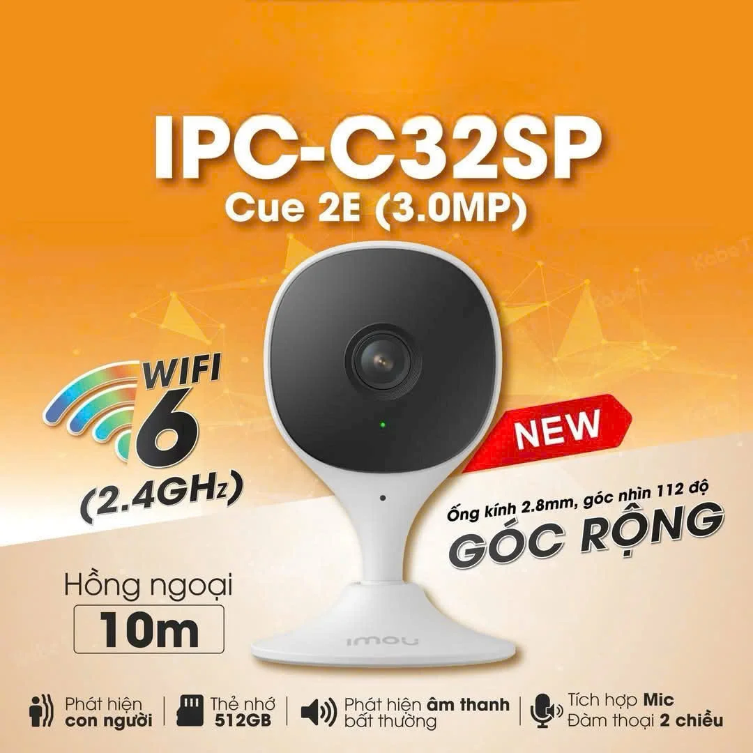 Trọn Gói 1 Camera iMOU Cue C32 3MP Trong Nhà + Thẻ Nhớ 64GB