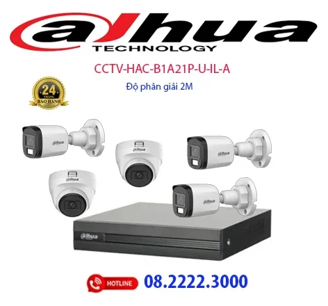 Lắp đặt bộ 5 camera Analog Dahua -  CCTV-HAC-B1A21P-U-IL-A