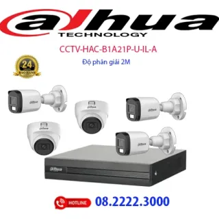 Lắp đặt bộ 5 camera Analog Dahua -  CCTV-HAC-B1A21P-U-IL-A