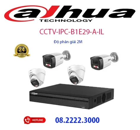 Lắp đặt bộ 4 camera IP Dahua -  CCTV-IPC-B1E29-A-IL