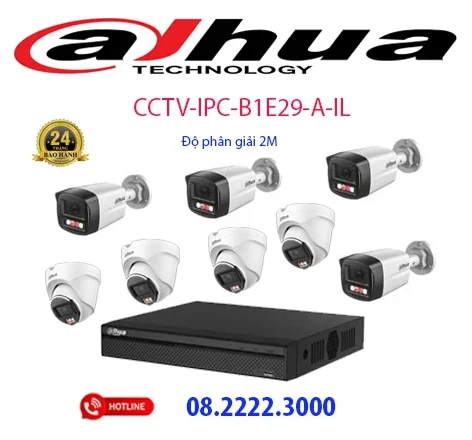 Lắp đặt bộ 8 camera IP Dahua -  CCTV-IPC-B1E29-A-IL