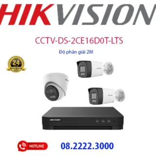 Lắp đặt bộ 3 camera Analog HIKVISION -  CCTV-DS-2CE16D0T-LTS