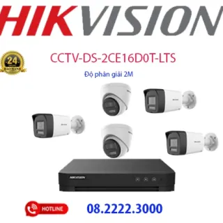 Lắp đặt bộ 5 camera Analog HIKVISION -  CCTV-DS-2CE16D0T-LTS