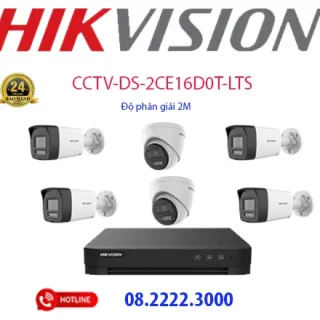 Lắp đặt bộ 6 camera Analog HIKVISION -  CCTV-DS-2CE16D0T-LTS
