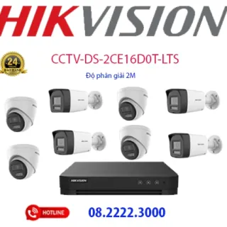 Lắp đặt bộ 8 camera Analog HIKVISION -  CCTV-DS-2CE16D0T-LTS