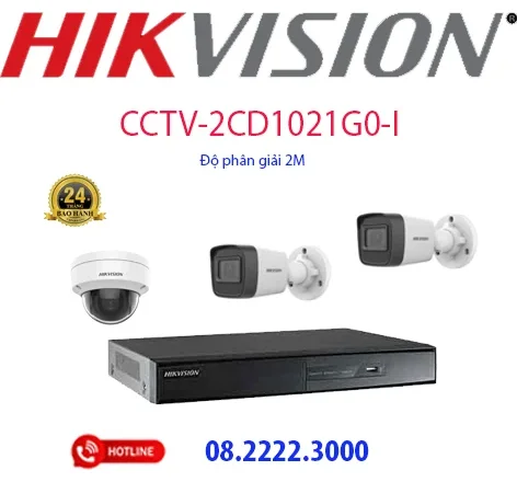 Lắp đặt bộ 3 camera IP Hikvision -  CCTV-2CD1021G0-I