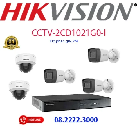 Lắp đặt bộ 5 camera IP Hikvision -  CCTV-2CD1021G0-I