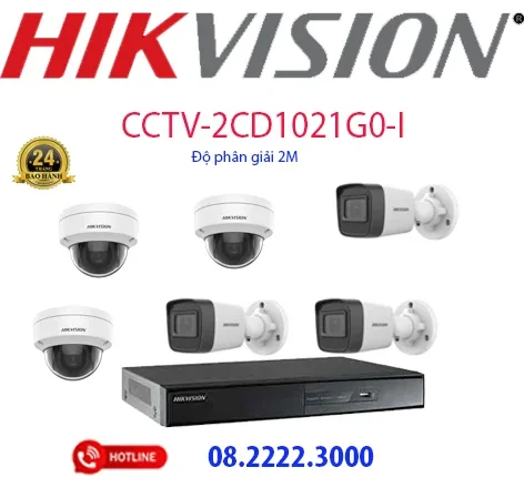 Lắp đặt bộ 6 camera IP Hikvision -  CCTV-2CD1021G0-I