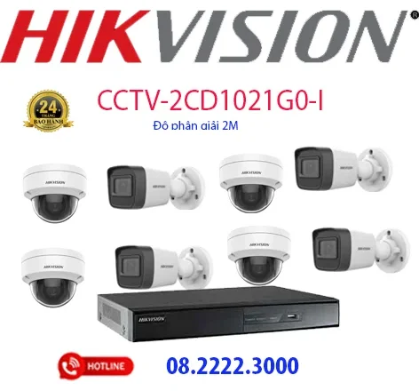 Lắp đặt bộ 8 camera IP Hikvision -  CCTV-2CD1021G0-I