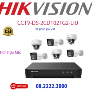 Lắp đặt bộ 6 camera IP Hikvision -  CCTV-2CD1021G2-LIU ( có míc )