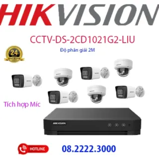 Lắp đặt bộ 7 camera IP Hikvision -  CCTV-2CD1021G2-LIU ( có míc )
