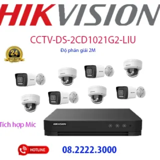 Lắp đặt bộ 8 camera IP Hikvision -  CCTV-2CD1021G2-LIU ( có míc )
