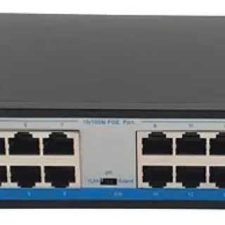 Switch PoE 16 Port HRUI HR901-AF-1621GS tốc độ 10/100M, 2 Uplink, 1 SFP, công suất tổng 300W, Led hiển thị