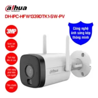 Trọn Gói 1 Camera Wifi Dahua DH-IPC-HFW1339DTK1-SW-PV 3MP Full Color Còi Đèn + Thẻ Nhớ 64GB