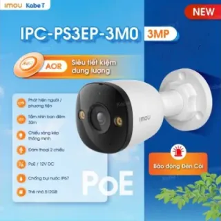 Trọn Gói 1 Camera PoE iMOU IPC-PS3EP-3M0 3MP Dual Light Ngoài Trời + Thẻ Nhớ 64GB