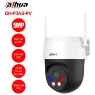 Trọn Gói 1 Camera Wifi Dahua DH-P5AS-PV 5MP WizColor Quay Quét Full Color + Thẻ Nhớ 64GB