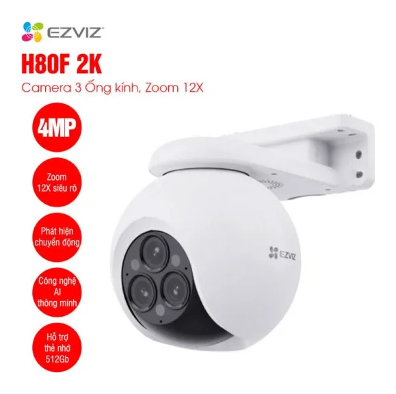 Camera WiFi 3 ống kính EZVIZ H80F (4MP+4MP+4MP)