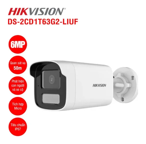 Camera IP 6MP Hikvision DS-2CD1T63G2-LIUF