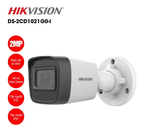 Camera IP 2MP thân trụ HIKVISION DS-2CD1021G0-I