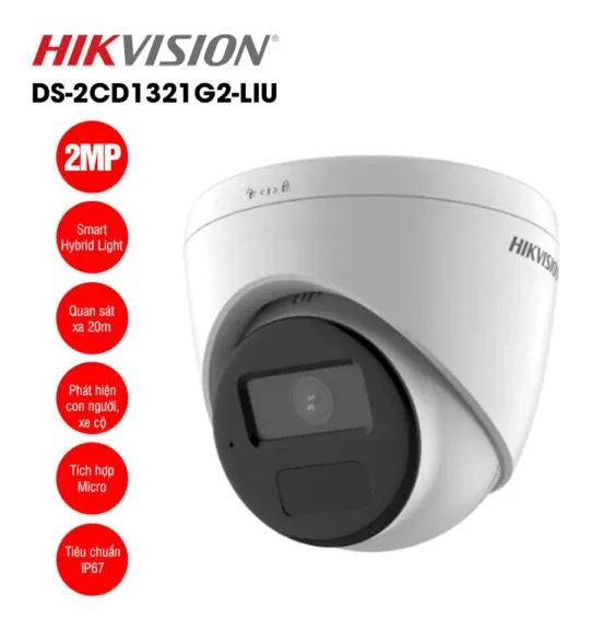 Camera IP 2MP bán cầu HIKVISION DS-2CD1321G2-LIU