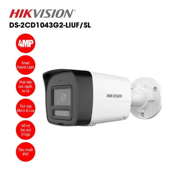 Camera IP 4MP thân trụ HIKVISION DS-2CD1043G2-LIUF/SL