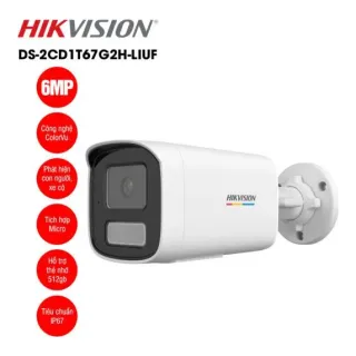 Camera IP 6MP thân trụ HIKVISION DS-2CD1T67G2H-LIUF