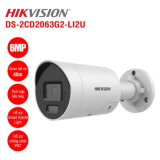 Camera IP thân trụ 6MP Hikvision DS-2CD2063G2-LI2U