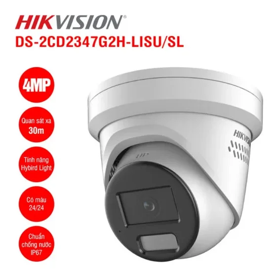 Camera IP Dome 4MP Hikvision DS-2CD2347G2H-LISU/SL