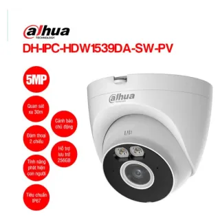 Camera Wifi Turret 5MP DAHUA DH-IPC-HDW1539DA-SW-PV