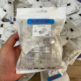 Hạt mạng ONV RJ45 Cat6 (100 hạt), đồng mạ vàng, truyền tải ổn định.