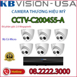 Lắp đặt trọn bộ 6 camera quan sát KBVISION CCTV-C2004S5-A