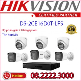 Lắp đặt trọn bộ 6 camera quan sát HIKVISION CCTV-2CE16D0T-LFS