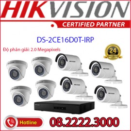 Lắp đặt trọn bộ 8 camera quan sát HIKVISION CCTV-2CE16D0T-IRP