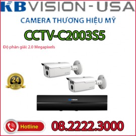 Lắp đặt trọn bộ 2 camera quan sát KBVISION CCTV-C2003S5