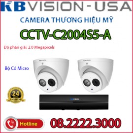 Lắp đặt trọn bộ 2 camera quan sát KBVISION CCTV-C2004S5-A