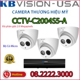 Lắp đặt trọn bộ 3 camera quan sát KBVISION CCTV-C2004S5-A