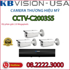 Lắp đặt trọn bộ 3 camera quan sát KBVISION CCTV-C2003S5