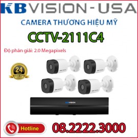 Lắp đặt trọn bộ 4 camera quan sát KBVISION CCTV-2111C4